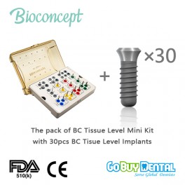 Bioconcept BC System 30pcs Tissue Level Implants + Mini Surgical Kit(056500V30)